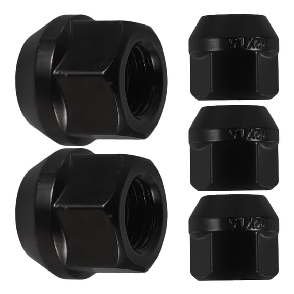 Hemoton Metal Hexagonal Nut Cover for Car Wheel Lug Nuts with Robust Black Design for Daily Use 5pcs