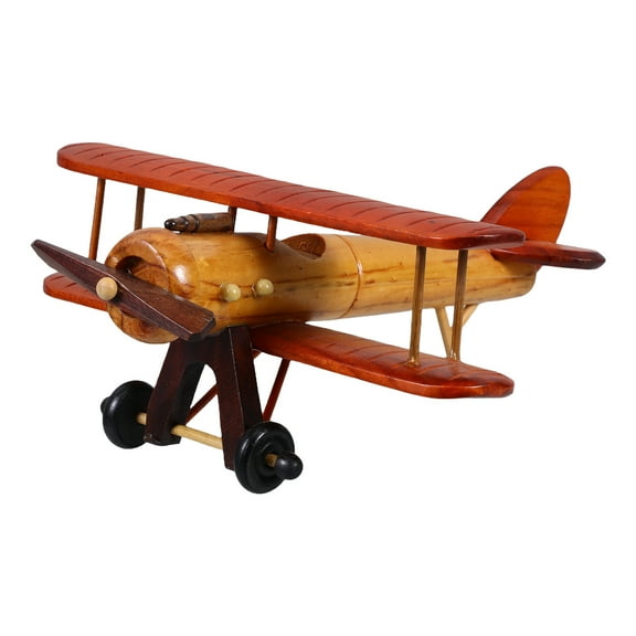 HEMOTON Vintage Airplane Model Crafted from Wood for Decoration Multi Color Desktop Bookshelf Ornament 7 5 Inch