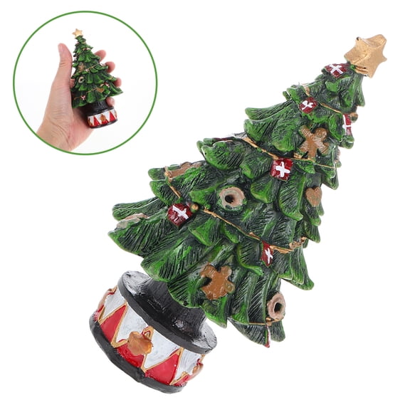 YOSADIER Resin Mini Christmas Tree Tabletop Ornament Green Craftsmanship