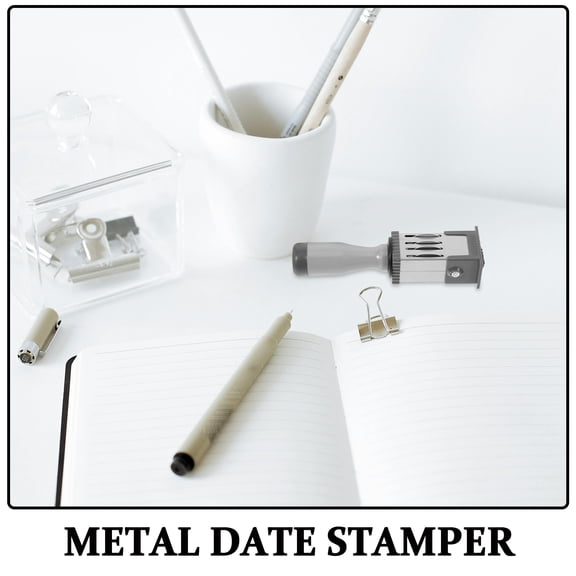 Hemoton Mini Date Stamper with Ink Pad, Compact Day Month Year Stamp for , Personal Planners, Daily Scheduling & Diary Marking