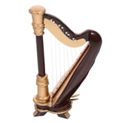 Hemoton Mini Harp Model Wooden Harp with Box Musical Instrument Replica Table Ornament