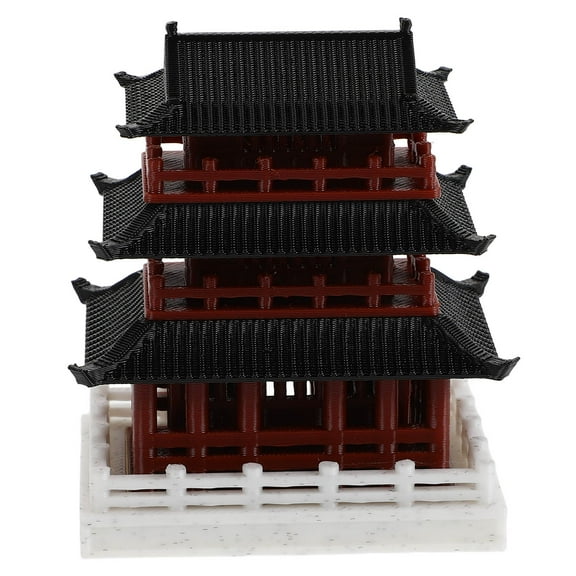 Hemoton Miniature Garden Pavilion Statue Traditional Chinese Zen Garden Pagoda Figurine for Aquarium Bonsai Meditation Fairy Garden Accessories Decoration