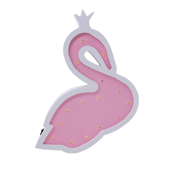 Hemoton Night Lights Swan LED Wooden Decorative Battery Operated Table Lamps for Nursery Decor Kid's Room Home Decor