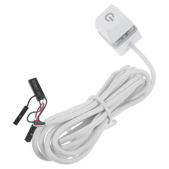 Hemoton On Off Power Cables Computer Host Button Adapter Dash White