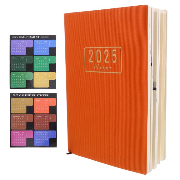 Hemoton Orange Academic Planner Notebook for Writing with Paper and Excellent Craftsmanship, 1 Set