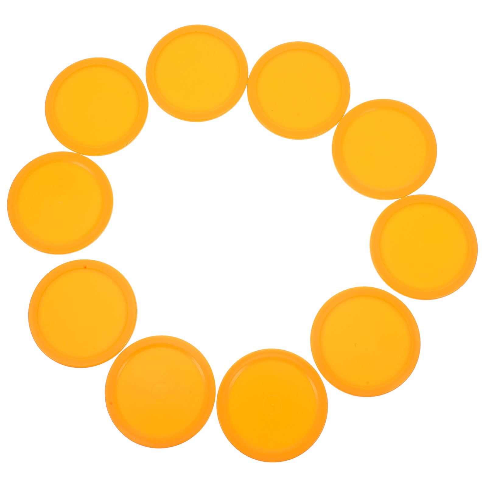 DEEPCRAFF Ice Hockey Pucks Orange Plastic 10Pcs 2.52X2.52X0.16In