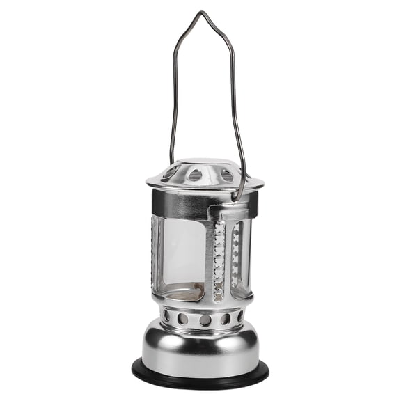 Hemoton Outdoor Camping Candle Lantern Aluminium Alloy Silver Hanging Lantern for Night Fishing Windproof and Portable Tea Light Candle Holder
