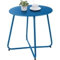 thumbnail image 1 of Hemoton Outdoor&Indoor Steel Patio Side Table, Weather Resistant Outdoor 18-inch Small Round End Table for Patio, Yard, Balcony, Garden,Poolside, Living Room, Bedroom, Peacock Blue, 1 of 9