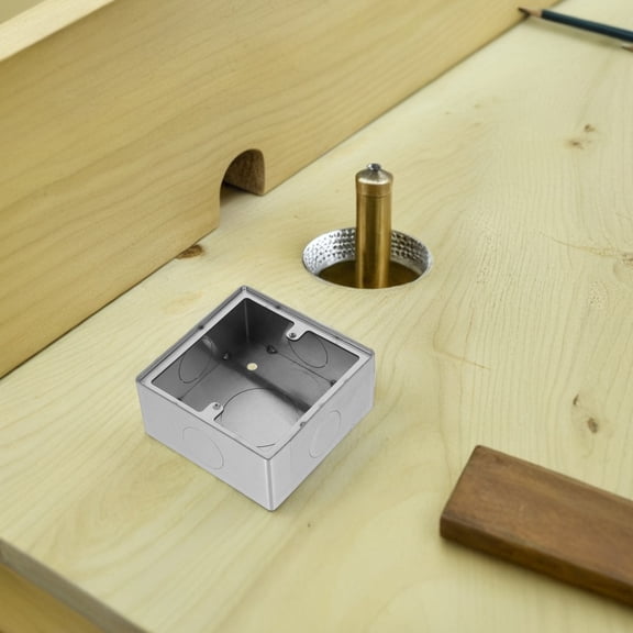 Hemoton  Outlet Surface Panel Socket Metal Electrical Enclosure Silver