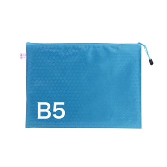 Hemoton PVC Football Pattern Document Bags B5 Zipper Portable Information Bag Fashion Stationery Organizer File Folder 29X20.5cm (Sky-blue)
