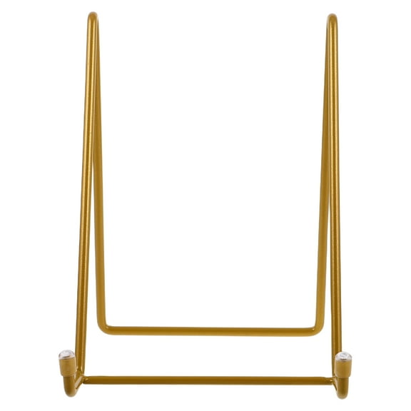 Hemoton  Picture Frame Holder Stand Decorative Plate Poster Easel Record Golden