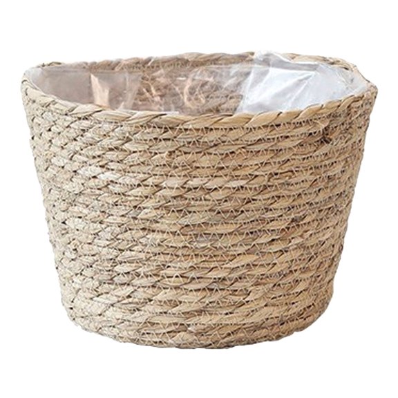 Hemoton Plant Hand Woven Plant Basket Seagrass Planter Basket Flower Pots Cover Storage Plant Containers for Outdoor Indoor Flower Pots Decoration
