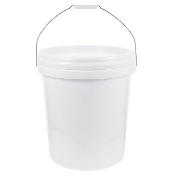 Hemoton  Plastic Barrel Paint Containers with Lids Empty Cans Round White