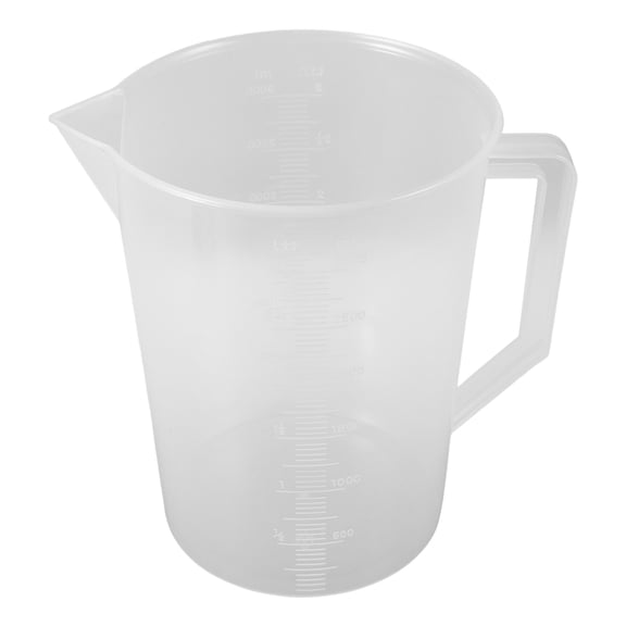 Hemoton Plastic Graduated Measuring Beaker With Clear Scale 3000ml Wide Mouth For Easy Liquid Transfer Stable For Science Experiment Kitchen