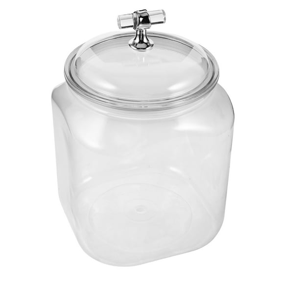 Hemoton Plastic Storage Jar with Lid Airtight Clear Plastic Cookie Jar for Kitchen Storage and Organization for Preserving Dry Goods Snacks Baking Supplies