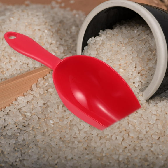 Hemoton Plastic Utility Scoops Kitchen Scoops Soil Shovel Spoons Digging Tool Scoop Pet Food Scoop for Freezer Rice Canisters Flour Dry Foods Red