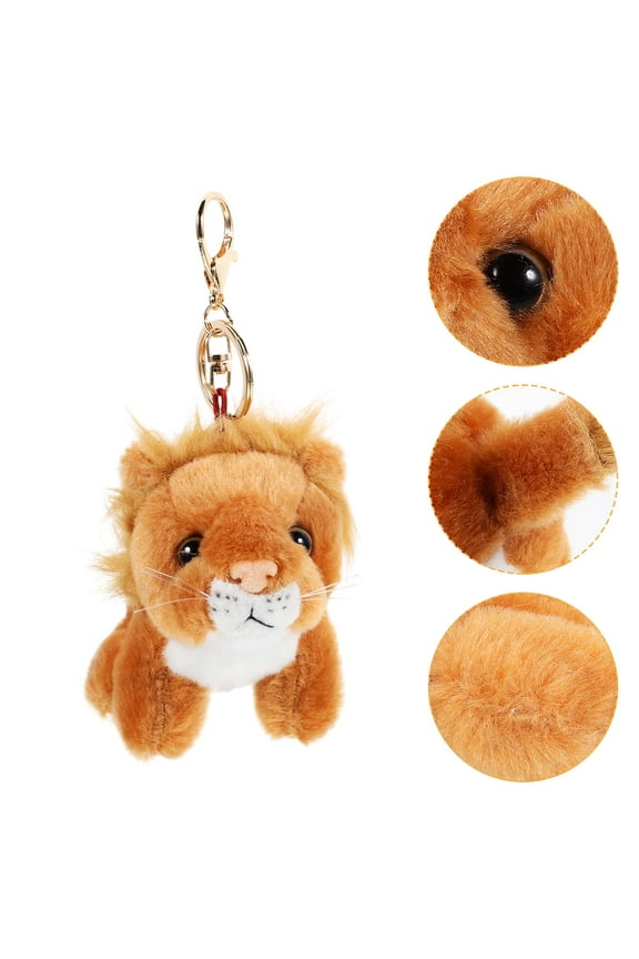 Plush Keychain Purse Charm Lion Stuffed Animal Key Chain Backpack Charm Decoration