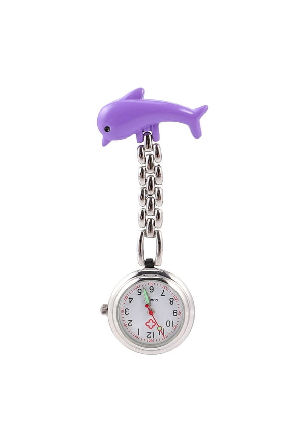 Purple Fob Watches for Nurses Pocket Carabiner Godinnik Portable