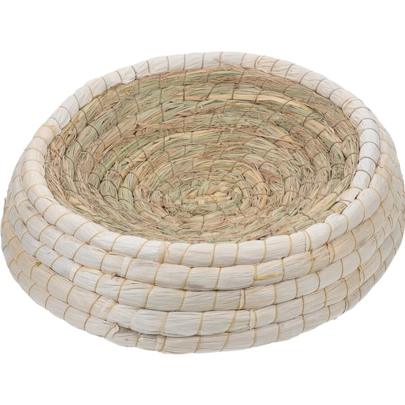 Hemoton Rabbit Straw Pet Bedding Poultry Nest Macaw Dove Nesting Bowl