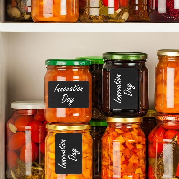 Hemoton Rectangle Chalkboard Stickers for Bottles and Jars Reusable Adhesive Labels for Chalk Writing 4.5 x 6 inches