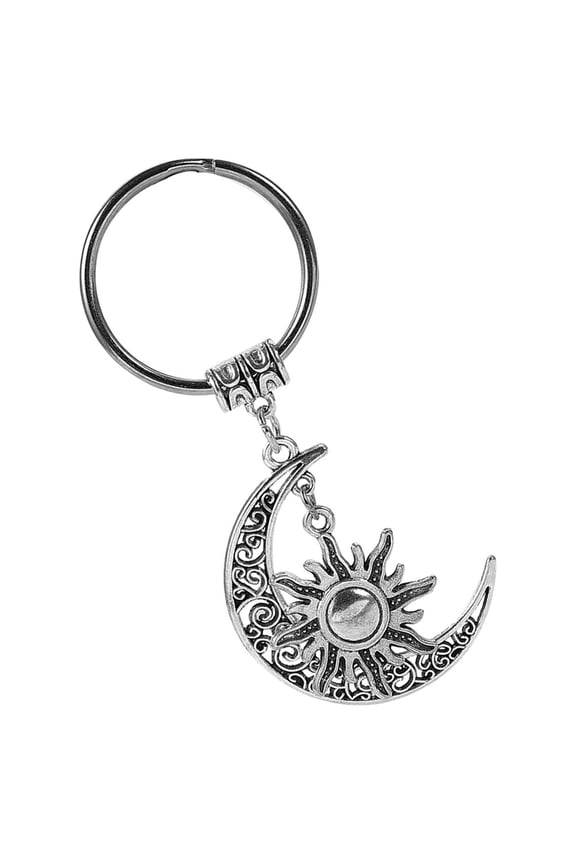 Retro Sun And Moon Keychain Rings For Car Keys And Mini Bags Keychain Accessories Lucky Moon Charms Inspirational