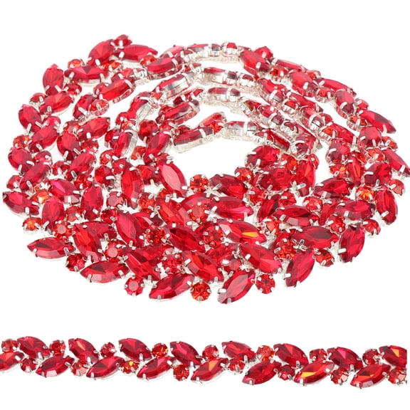 RENACLIPY Crystal Chain Trim Red Alloy 1Pcs