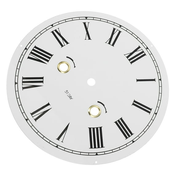 Hemoton Roman Numeral Clock Dial Replacement DIY Clock Face Metal Dial Plate Quartz Clock Roman Number Dial Plate for Living Room Decor