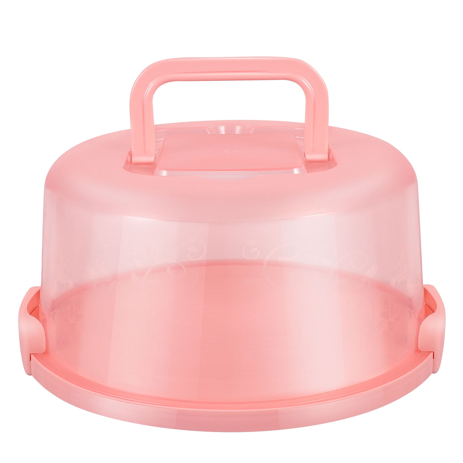 HEMOTON Round Cake Carrier with Handle Portable Handy Cupcake Holder