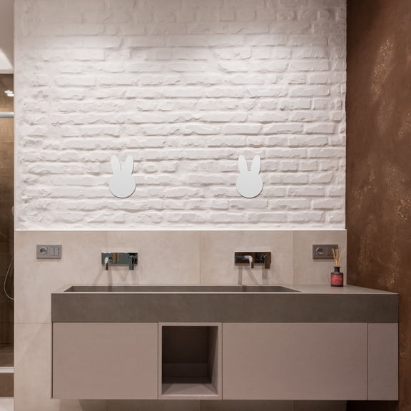 Hemoton Self Adhesive Acrylic Mirror Bunny Shaped Acrylic Mirror Decal for Bathroom