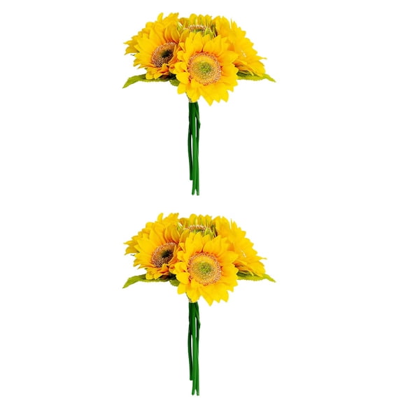 Hemoton Set of 2 Sunflower Bouquet for Wedding Sunflowers Decorations Bride Yellow