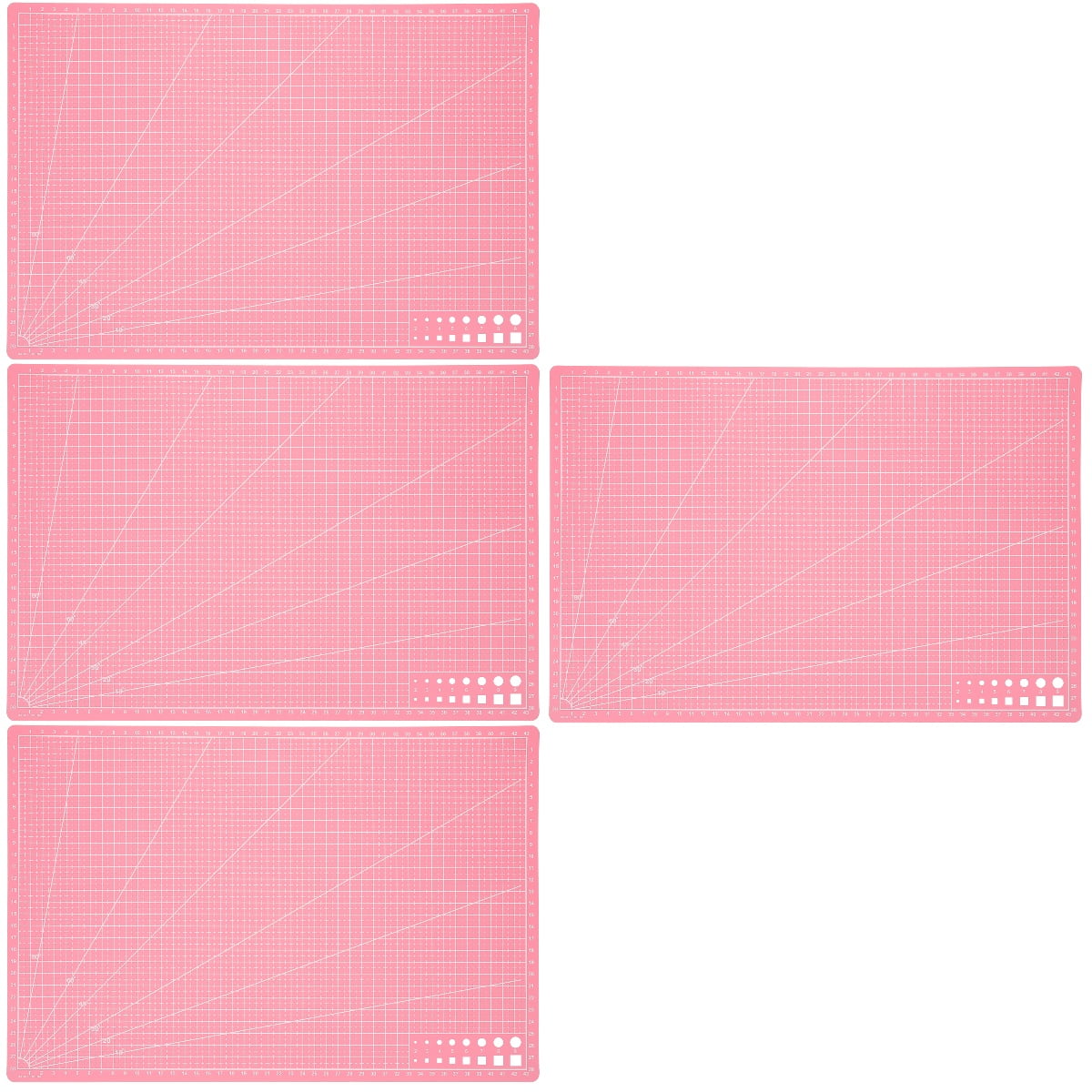 Hemoton Set of 4 Die Cutting Backing Durable Cutting Mat 45.00X30.00X0.20CM Pink