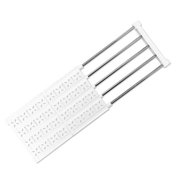 Hemoton Shelf Divider and Separators for Closets Plastic Steel Tube Shelves Closet Clothes Organizer Adjustable Storage Rack Shelf for Cupboard Wardrobe Home (White, Range 56-73cm)