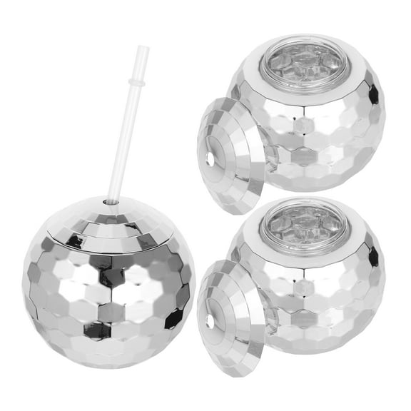 Hemoton Silver Disco Ball Beverage Glasses Unique Design For Disco Theme Parties Bars And Nightclubs Cocktails Juice Tea And More