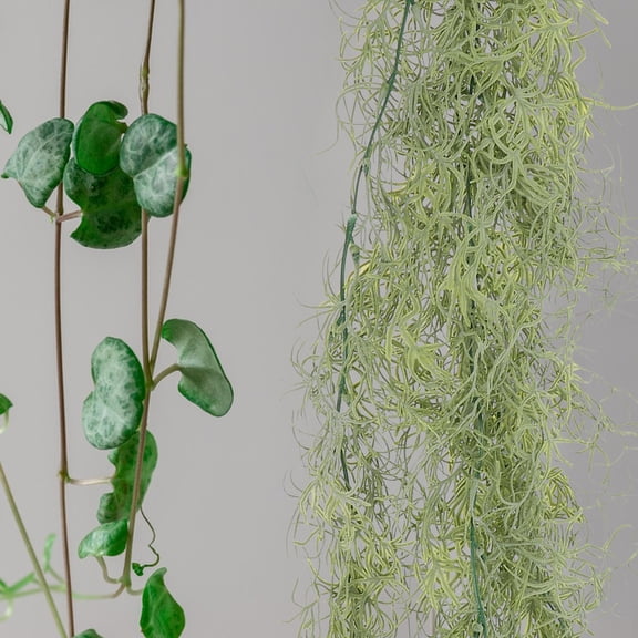 RENACLIPY Realistic Plants with Fake Moss Greenery, 1 Pack Decorative Artificial Indoor Outdoor Plant
