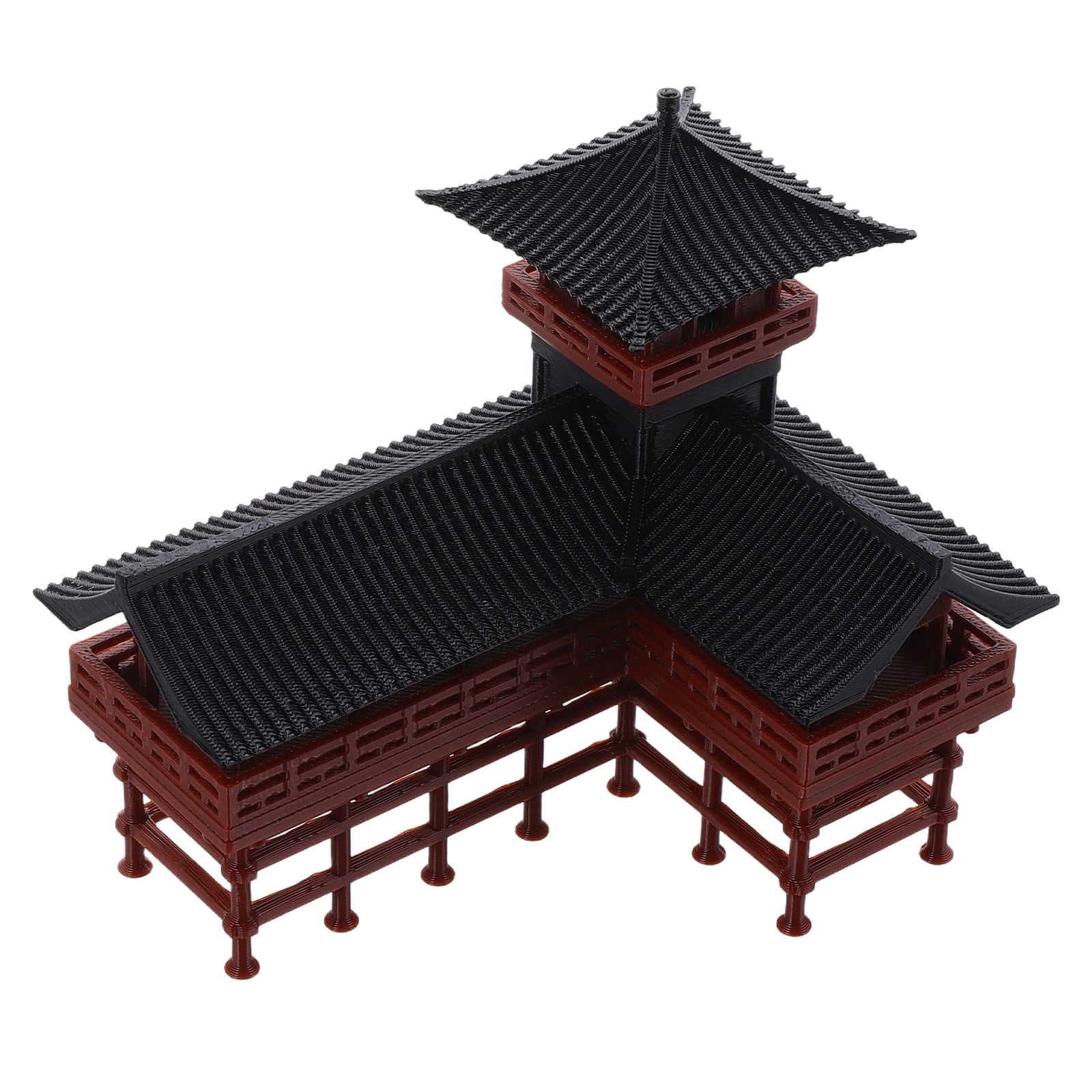 Hemoton Plastic Pavilion Statue Model, Realistic Pavilion Sculpture for Garden Decor, Outdoor Landscape Ornament and Home Decoration