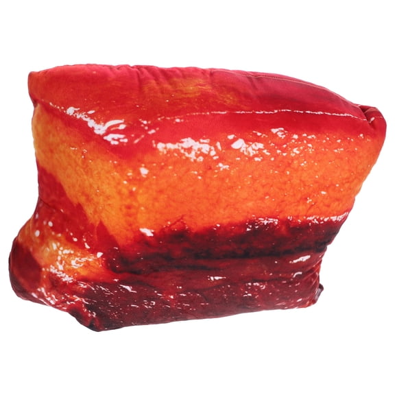 UPGRATOR Braised Meat Pillow Simulation Braised Meat Plush Toy Dark Red 1Pcs