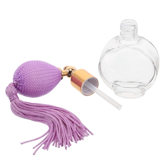 Hemoton Small Perfume Bottle With Squeeze Bulb Refillable Glass Atomizer For Travel Elegant Tassel Sprayer For Body Powder And Fragrance Empty Container