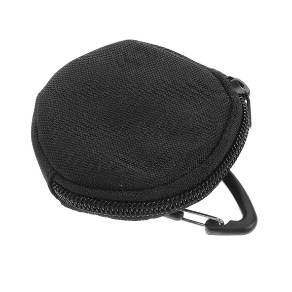Hemoton Small Round Earphone Case with Zipper Portable Earbud Carrying Case Mini Coin Pouch Keychain Coin Purse for Travel Outdoor Accessories