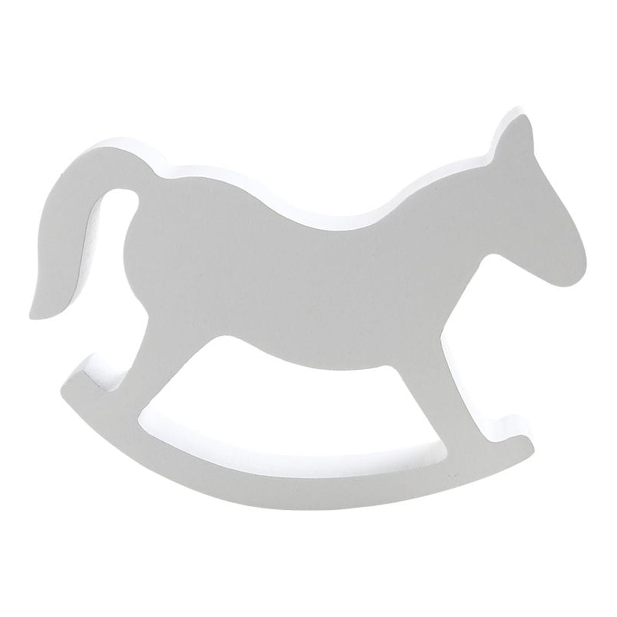 Hemoton Small Wooden Rocking Horse Wedding Home Decor Kids Toys White