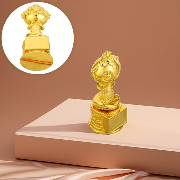 Hemoton Snake Resin Trophy Cups Chinese New Year Trophy Award Sport Celebrations Trophy Cups for Chinese Home Office Decorations