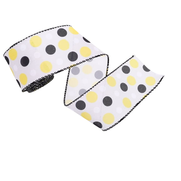 Hemoton Wired Edge Spring Dot Ribbon for Wreaths, Bows, Wrapping, -Themed Birthday Party Decorations and Sewing Crafts