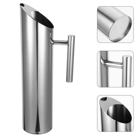 Hemoton Stainless Steel Beverage Pitcher for Home Use with Handle and Silver Color Ideal for Cold Drinks 48 oz