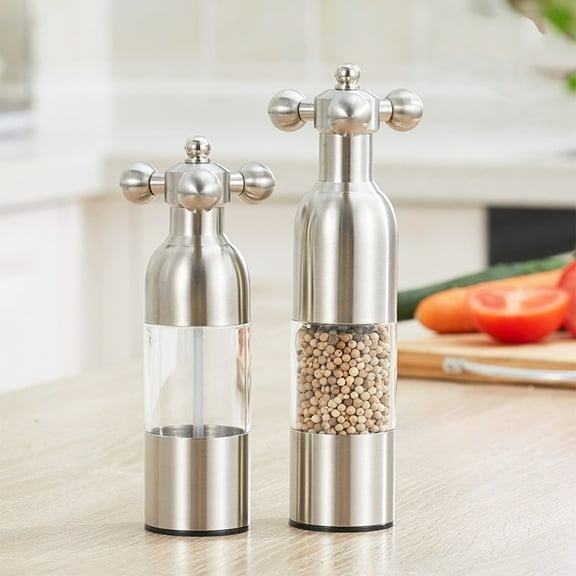 Hemoton Stainless Steel Pepper Grinder Manual Mill Hand Kitchen Tool for Grinding Salt Pepper Small Size S