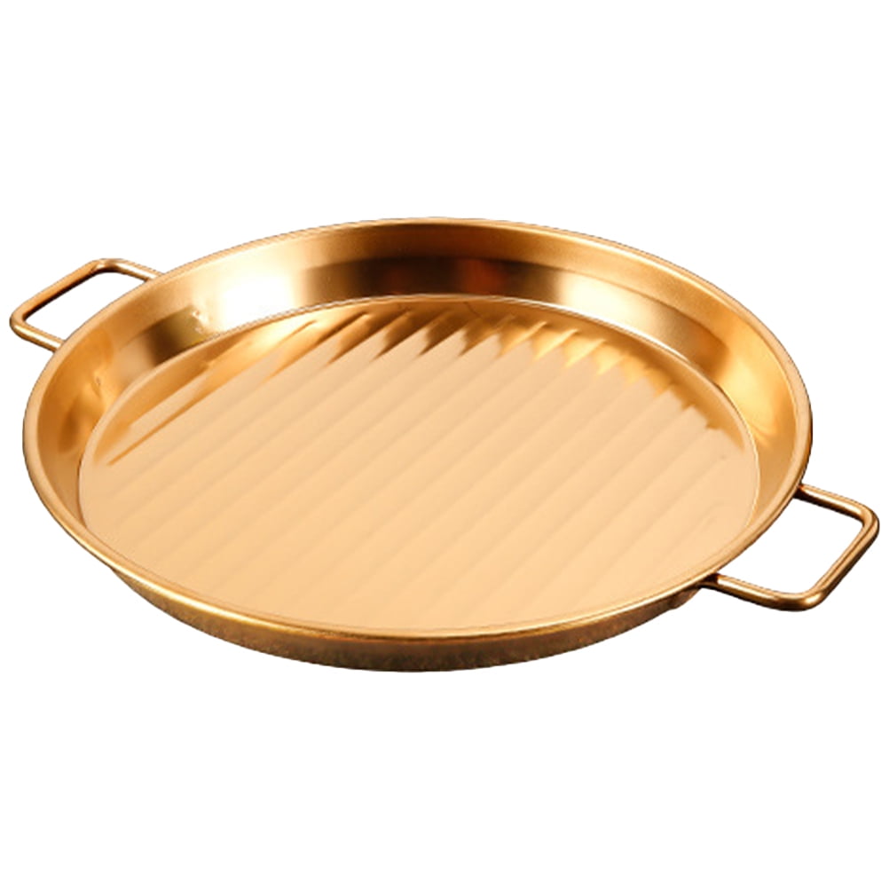 Hemoton Stainless Steel Serving Tray with Handles Metal Food Tray Metal Fried Chicken Tray