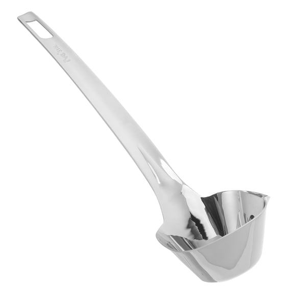 Hemoton Stainless Steel Soup Ladle Long Handle Soup Oil Separator Scoop Kitchen Colander Filtering Grease Spoon for Cooking and Serving