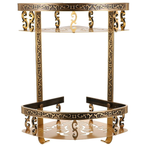 Hemoton  Stand Bathroom Shelves Wall Mounted Corner Shelf Wall-mounted Storage Rack