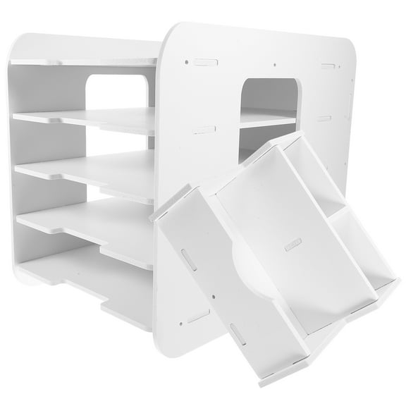 Hemoton Tabletop Files Paper Storage Rack Multi-tiered Documents Organizer Stackable A4 Paper Stand Holder