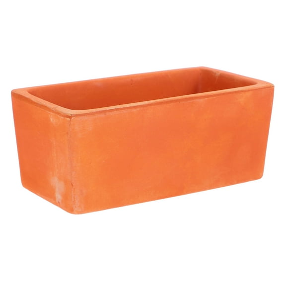 Hemoton Rectangular Terracotta Flower Pot Plant Container for Indoor Outdoor Gardening