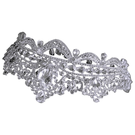 Hemoton Tiara Crown Rhinestone Headband Sparkling Crown Headpiece Wedding Bride Headband