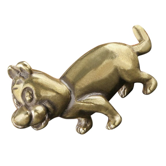 YOSADIER Brass Tiger Figurine Golden Animal Statue Vintage Tabletop Decor for Home Office Display